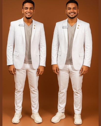 MedWhite Sahez - Traje Blanco Interno